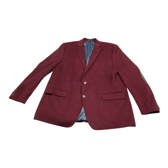 Lauren Ralph Lauren Maroon Corduroy Blazer Sport Coat Elbow Patches 46L